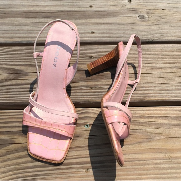 bebe Shoes - 💲SOLD Bebe Pink Genuine Leather crocodile sandals